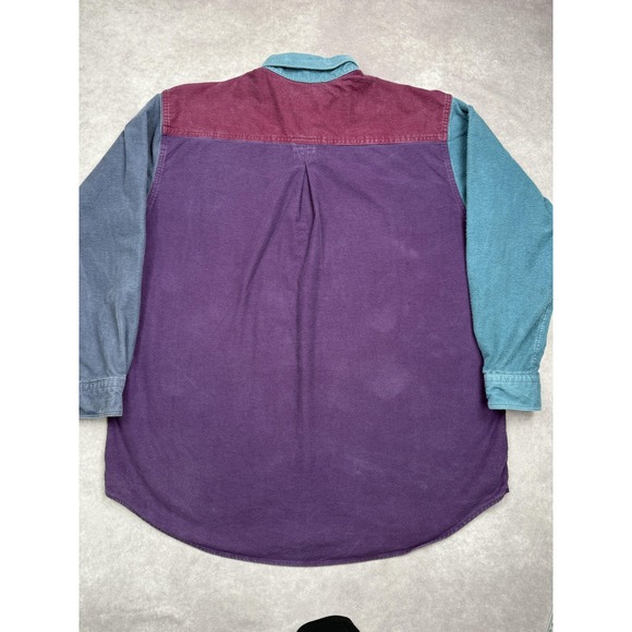 Vintage‎ Woolrich Shirt Mens XL Multicolor Colorblock Button Up Flannel 90s USA - Picture 10 of 16